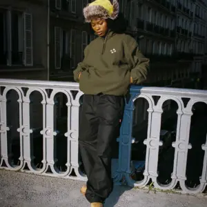 99 Based Logo Fleece Half Olive Zip