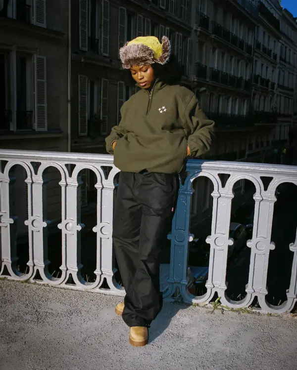 99 Based Logo Fleece Half Olive Zip