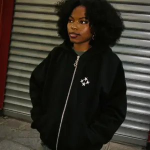 99 Based Zip Logo Black Hoodie