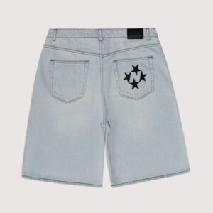 99 Based Shining Stars Denim Shorts – Light Blue