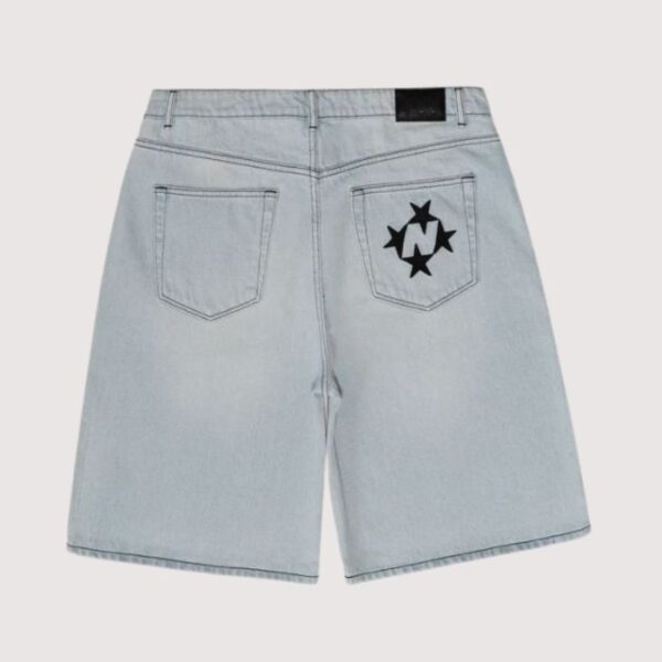 99 Based Shining Stars Denim Shorts – Light Blue