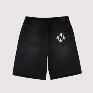 99 Based Shining Stars Denim Shorts Washed Black