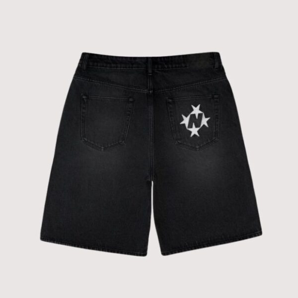 99 Based Shining Stars Denim Shorts Washed Black