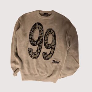 99based broken Knit Sweatshirt – Brown